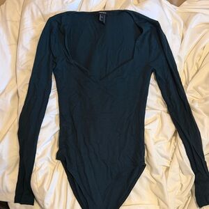 Forever 21 Teal Long Sleeve Bodysuit